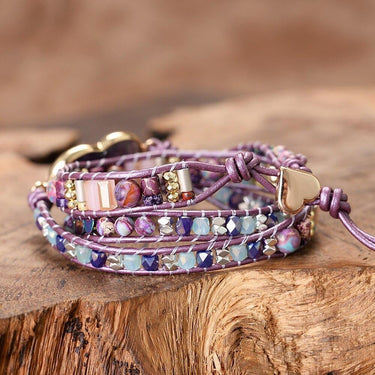 Purple Queen Amethyst Heart Wrap Bracelet-Your Soul Place